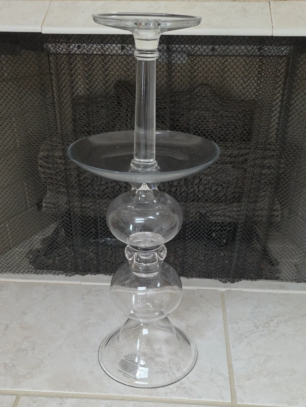 🌟🌟 POTTERY BARN Addison Glass Pillar Candle Holder Large Tray 🌟🌟
